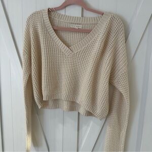 cream v-neck sweater